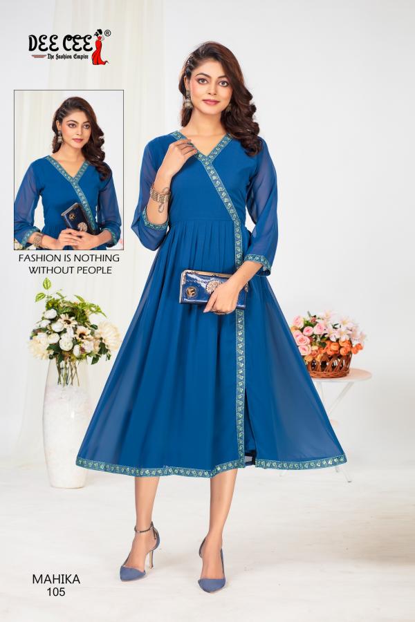 Deecee Mahika Plain Georgette Fancy Kurtis Collection